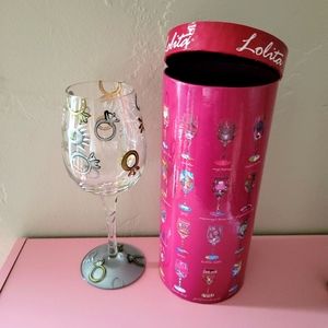 LOLITA ENGAGEMENT WEDDING PARTY DIAMOND BLING RING TOAST WINE GLASS
